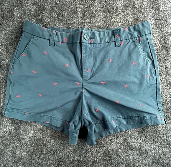 Magellan Outdoors Pants - Magellan Outdoors Women's Lobster Print Chino Shorts Size 10 Blue Pink